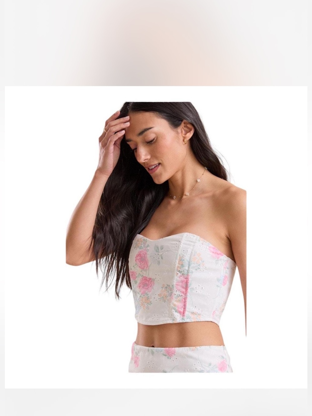 Altar’d State Strapless Floral Corset Tube Top